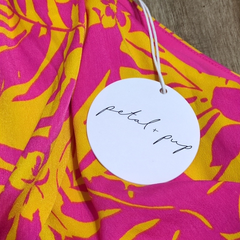Vibrant Pink and Yellow Halter Top - Picture 6 of 8